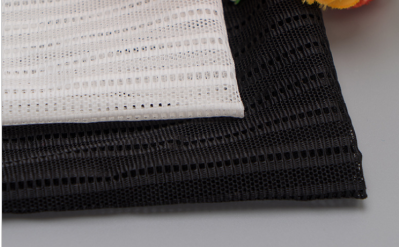 FZ-HH錦綸提花網眼布  高彈力條紋鏤空網孔布   禮服連衣裙運動服針織面料 後面照